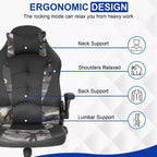 Chaise de bureau BestMassage Chaise de jeu Chaise de bureau d'ordinateur avec support lombaire et appui-tête réglable et chaise de joueur en cuir PU pour adultes