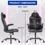 Chaise de bureau BestMassage Chaise de jeu Chaise de bureau d'ordinateur avec support lombaire et appui-tête réglable et chaise de joueur en cuir PU pour adultes