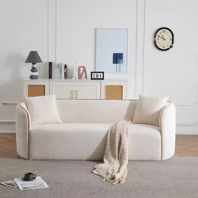 Christopher Knight Home Lindsay Elegance 82 Curved 3-Seater Boucle Sofa