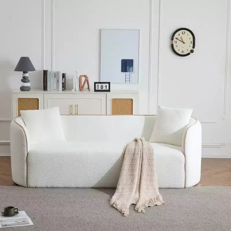 Christopher Knight Home Lindsay Elegance 82 Curved 3-Seater Boucle Sofa