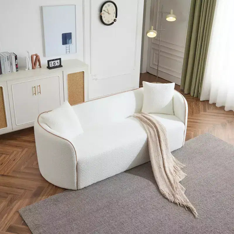 Christopher Knight Home Lindsay Elegance 82 Curved 3-Seater Boucle Sofa