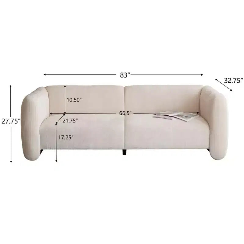 Canapé 3 places Christopher Knight Home Thodore Elegance 83, forme vague