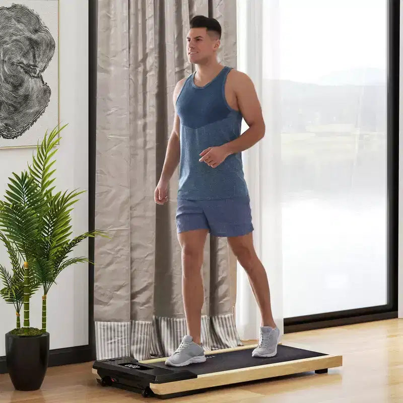 Soozier Quiet 2.5HP Walking Pad Under Desk Treadmill with Remote Control, Transport Wheels and LED Display for Home Gym Office