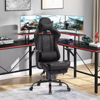 Chaise de jeu BestMassage, chaise de gamer avec support lombaire et repose-pieds, conception pivotante roulante, chaise de bureau pour la maison et le jeu
