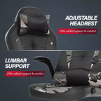 Chaise de jeu BestMassage, chaise de bureau avec support lombaire, revêtement en similicuir et base pivotante à roulettes pour le jeu sur PC et l'utilisation exécutive