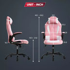 Chaise de jeu BestMassage, chaise de bureau avec support lombaire, revêtement en similicuir et base pivotante à roulettes pour le jeu sur PC et l'utilisation exécutive
