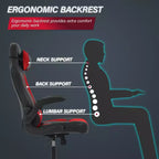Chaise de jeu BestMassage, chaise de bureau avec support lombaire, revêtement en similicuir et base pivotante à roulettes pour le jeu sur PC et l'utilisation exécutive