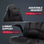 Chaise de jeu BestMassage, chaise de bureau avec support lombaire, revêtement en similicuir et base pivotante à roulettes pour le jeu sur PC et l'utilisation exécutive