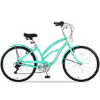 Vélo Cruiser 26 Pouces, 7 Vitesses Couleurs Multiples Vélo de Plage Homme Femme avec Freins V Avant et Arrière