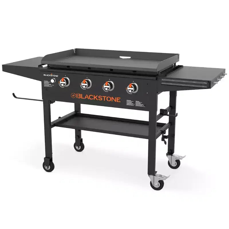 Blackstone 36 Omnivore Propane Griddle Combo, 4 Burners, Outdoor BBQ Grill Stove, Powder Coated Steel, 768 Sq. In. Cooking Top, Black