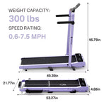 Tapis de course cardiotraining DeerRun A6 Plus, inclinaison de 5 %, vitesse réglable jusqu'à 12 km/h, 136 kg