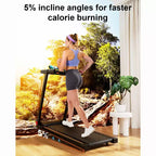 Tapis de course cardiotraining DeerRun A6 Plus, inclinaison de 5 %, vitesse réglable jusqu'à 12 km/h, 136 kg