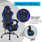 FDW Gaming Chair Racing Desk Chair with Footrest Lumbar Support Headrest Armrest Task Rolling Swivel Adjustable PC Gamer Chair