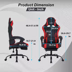 FDW Gaming Chair Racing Desk Chair with Footrest Lumbar Support Headrest Armrest Task Rolling Swivel Adjustable PC Gamer Chair