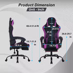 FDW Gaming Chair Racing Desk Chair with Footrest Lumbar Support Headrest Armrest Task Rolling Swivel Adjustable PC Gamer Chair