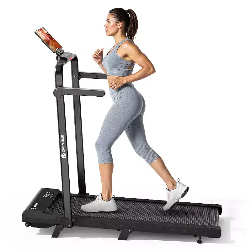 DeerRun A6 Plus 2026 Nouveau Tapis de course pliable 2-en-1 avec inclinaison de 5 %, Bluetooth et télécommande