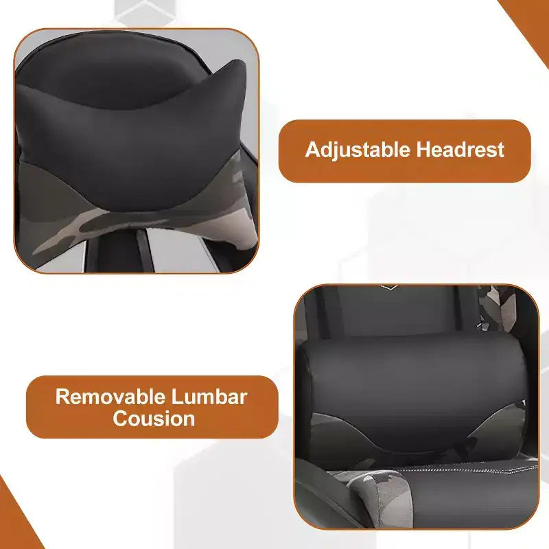 BestMassage Fauteuil de bureau gamer Racing avec fonction massage, soutien lombaire, en cuir PU pour adulte