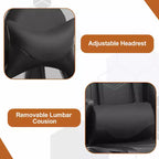 BestMassage Fauteuil de bureau gamer Racing avec fonction massage, soutien lombaire, en cuir PU pour adulte