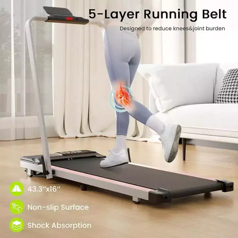 Tapis de course pliable 2-en-1 DeerRun A6 Plus 2026 Slim avec inclinaison de 5 %, Bluetooth et télécommande, 136 kg