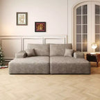 Modern Sofa bed With Dual sleeper, lounger for moviebonus room,No Assembly Required,Camel