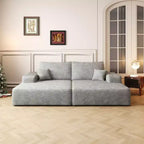 Modern Sofa bed With Dual sleeper, lounger for moviebonus room,No Assembly Required,Grey
