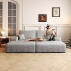 Modern Sofa bed With Dual sleeper, lounger for moviebonus room,No Assembly Required,Grey