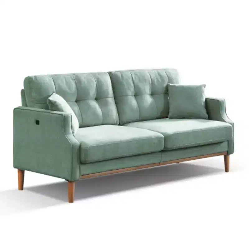 Light Grey 32 in. W x 70 in.H Polyester Three-seater Sofa With Waterproof Fabric And USB Charging Port