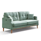 Light Grey 32 in. W x 70 in.H Polyester Three-seater Sofa With Waterproof Fabric And USB Charging Port