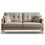 Light Grey 32 in. W x 70 in.H Polyester Three-seater Sofa With Waterproof Fabric And USB Charging Port