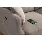 Light Grey 32 in. W x 70 in.H Polyester Three-seater Sofa With Waterproof Fabric And USB Charging Port
