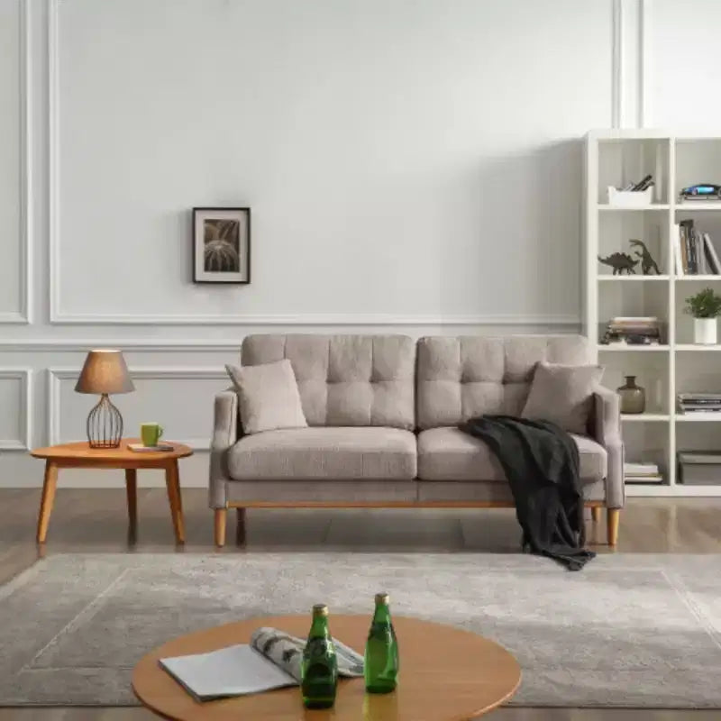 Light Grey 32 in. W x 70 in.H Polyester Three-seater Sofa With Waterproof Fabric And USB Charging Port