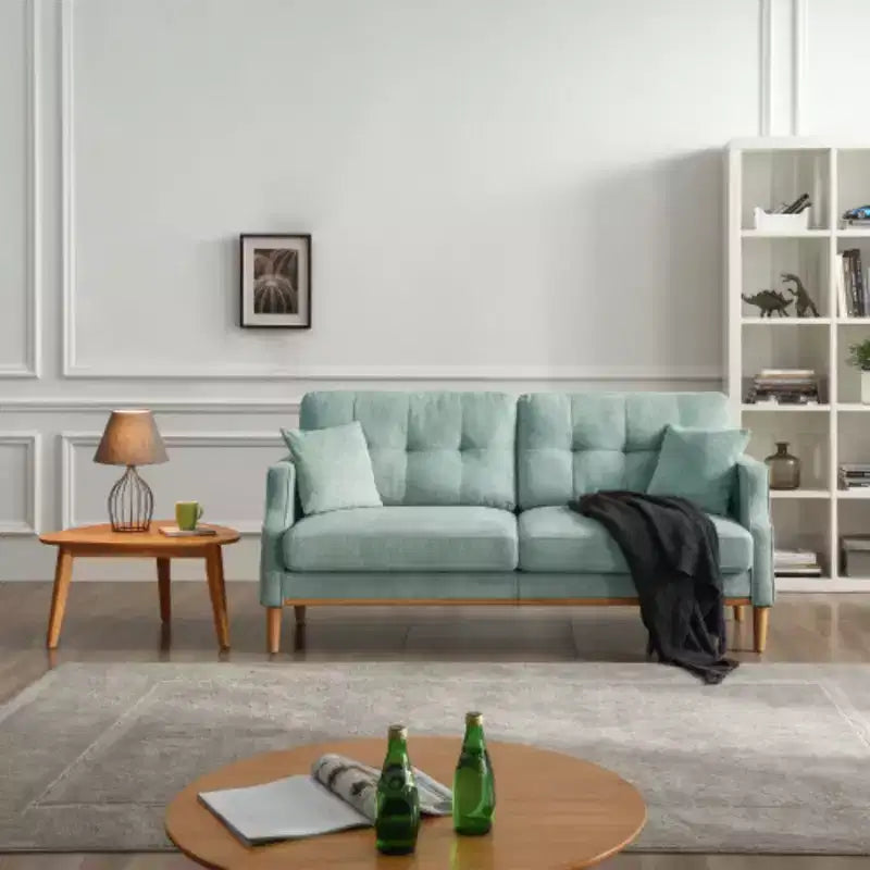 Light Grey 32 in. W x 70 in.H Polyester Three-seater Sofa With Waterproof Fabric And USB Charging Port