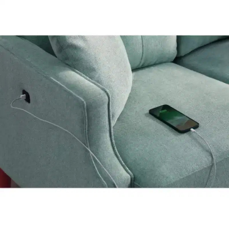 Canapé double en polyester imperméable avec chargement USB pratique