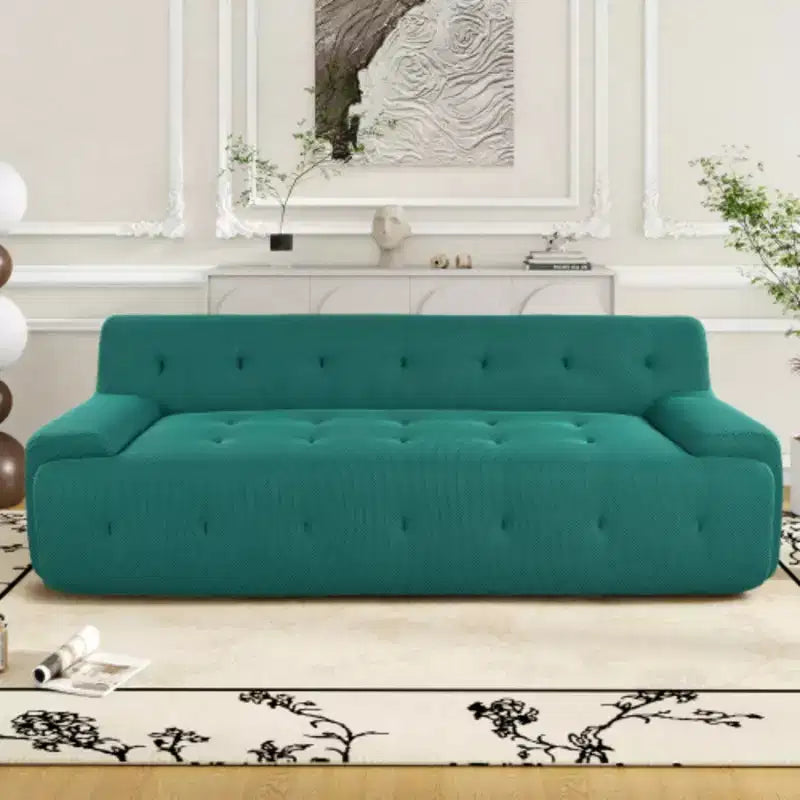 Modern Minimalist Style Tufted Design Upholstered Sofa, 3-Seat Compression Sofa for Living Room, Bedroom, and Apartment