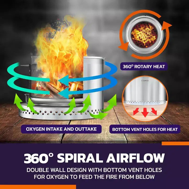 Big size firewood stove 45cm diameter wood burning smokeless fire pit stove