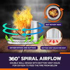 Big size firewood stove 45cm diameter wood burning smokeless fire pit stove