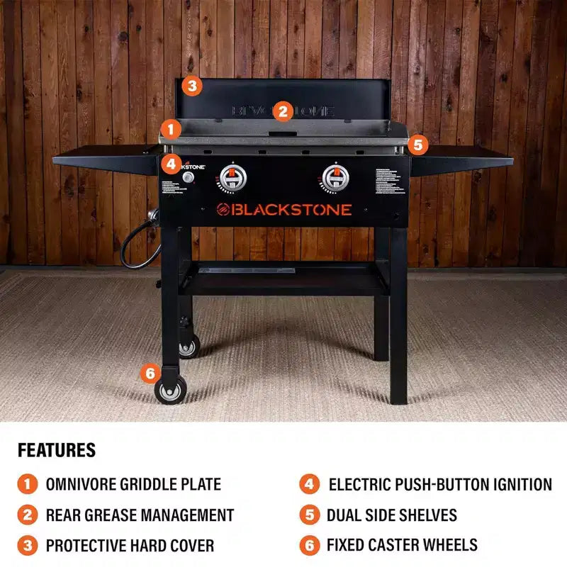 Blackstone 28 Omnivore Griddle w/ Hard Cover, Propane Gas Outdoor Cooking Stove