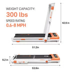 DeerRun Z10 Pro Smart 0.6-3.8 MPH 2 in 1 Foldable Treadmill 12% Auto Incline Walking Pad
