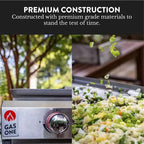 GasOne 3 Burner Flat Top Grill  Auto Ignition Propane Portable Tabletop Gas Grill Premium Stainless Steel Body with Pre Season Griddle and Drip Tray