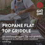 GasOne 3 Burner Flat Top Grill  Auto Ignition Propane Portable Tabletop Gas Grill Premium Stainless Steel Body with Pre Season Griddle and Drip Tray