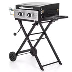 Garden GROTTO 2-Burner Propane BBQ Grill with Cast Iron Griddle - 20,000 BTU for Patio and Backyard