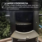 GasOne 18 Inch Heavy Duty Vertical Charcoal Smoker with 1 Access Door Grill Multipurpose Charcoal BBQ Grill Mini Smoker for Outdoor, Camping