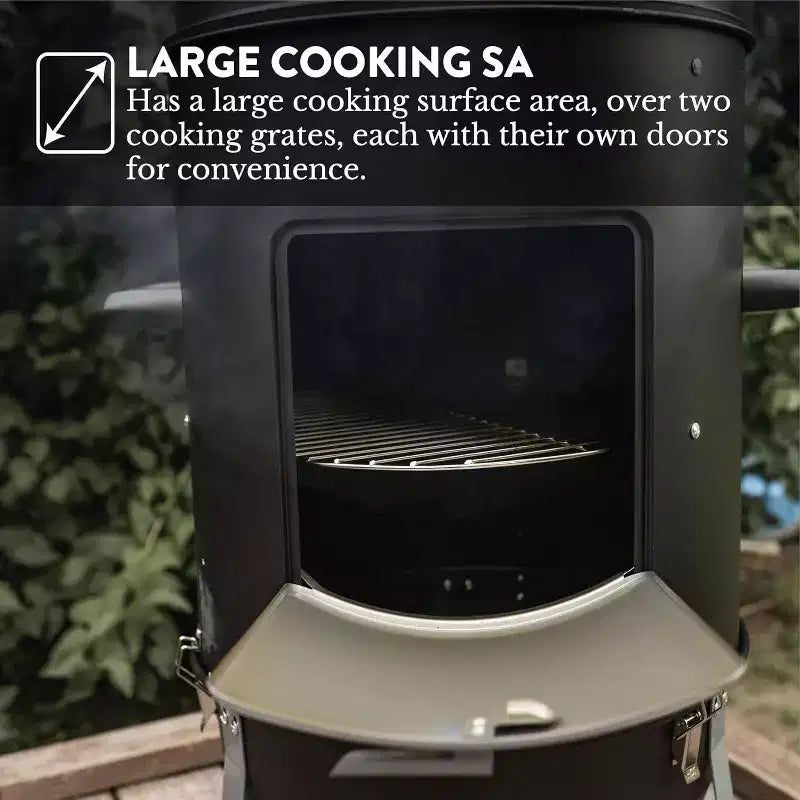 GasOne 18 Inch Heavy Duty Vertical Charcoal Smoker with 1 Access Door Grill Multipurpose Charcoal BBQ Grill Mini Smoker for Outdoor, Camping
