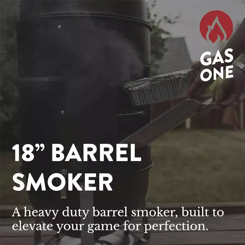 GasOne 18 Inch Heavy Duty Vertical Charcoal Smoker with 1 Access Door Grill Multipurpose Charcoal BBQ Grill Mini Smoker for Outdoor, Camping