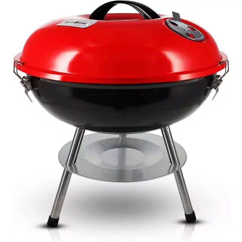 GasOne 14-inch Portable Charcoal Grill  Barbecue Grill with 3-Point Locking Lid for Heat Preservation Dual Venting System for Backyard, Camping, Boat