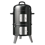 GasOne 16 Inch Heavy Duty Vertical Smoker with Thermometer, 2 Access Doors Multipurpose Charcoal BBQ Grill Mini Smoker for Outdoor, Camping