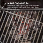GasOne 16 Inch Heavy Duty Vertical Smoker with Thermometer, 2 Access Doors Multipurpose Charcoal BBQ Grill Mini Smoker for Outdoor, Camping