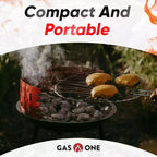 GasOne Barbecue Grill portable 16 pouces au charbon de bois avec 4 niveaux de contrôle de la flamme et double système de ventilation, pour jardin, camping, bateau