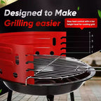 GasOne Barbecue Grill portable 16 pouces au charbon de bois avec 4 niveaux de contrôle de la flamme et double système de ventilation, pour jardin, camping, bateau