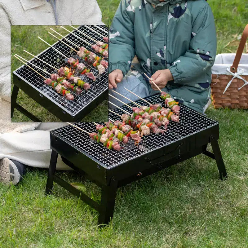 Barbecue Portable Pliable en Acier Inoxydable Gardenised pour Camping, Jardin, Hayon, Randonnée, Pique-nique